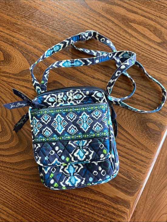 Vera Bradley Handbags - Vera Bradley Navy and Teal Quilted Crossbody Bag